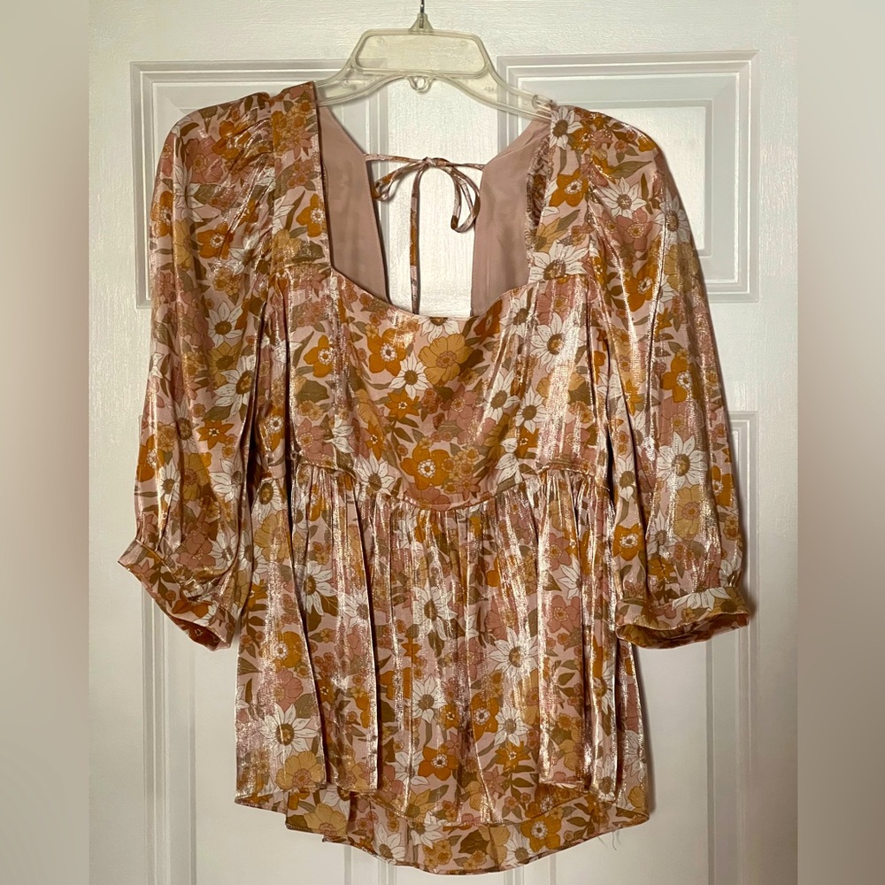 Peasant Print Blouse NWT
